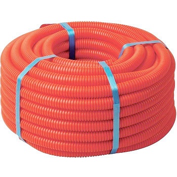 Труба защитная гофрированная Ф40 крас. (50м) 26мм