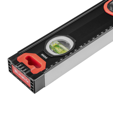 Уровень алюминиевый, усиленный, фрезерованный, 3 глазка, двухкомпонентные рукоятки, 2000 мм Matrix цена