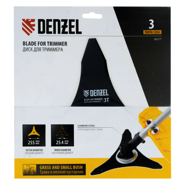 Диск для триммера, 255 х 25,4 3 лезвия Denzel цена