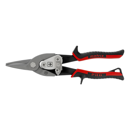 Ножницы по металлу, 250 мм, прямой рез, сталь CRMO, двухкомпонентные рукоятки, PRO Matrix