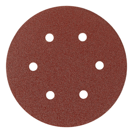 Круг абразивный на ворсовой подложке под "липучку", перфорированный, P 80, 150 мм, 5 шт Matrix