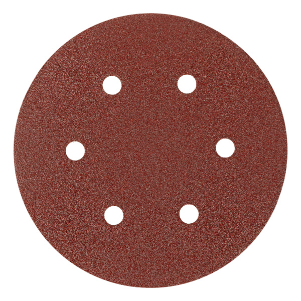 Круг абразивный на ворсовой подложке под "липучку", перфорированный, P 80, 150 мм, 5 шт Matrix
