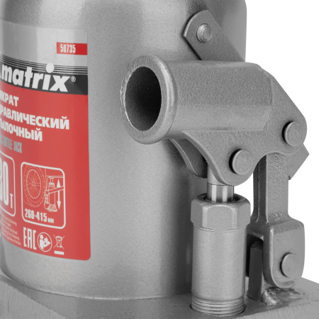 Домкрат гидравлический бутылочный, 30 т, высота подъема 260-415 мм Matrix цена