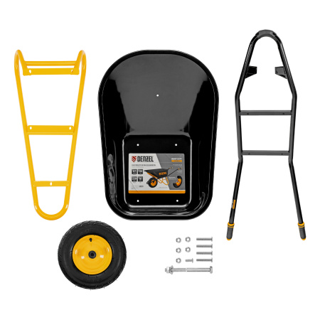 Тачка строительная, усиленная, объем 120 л, 220 кг, колесо 16х4.00-8 Denzel цена