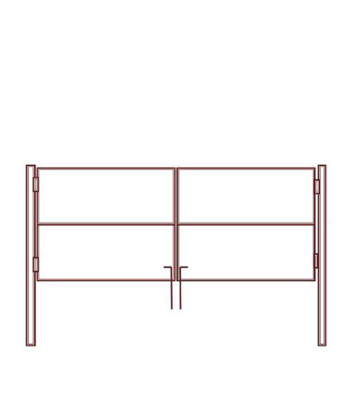 Ворота распашные каркас со столбами 3х1,5 м графитовый серый RAL 7024