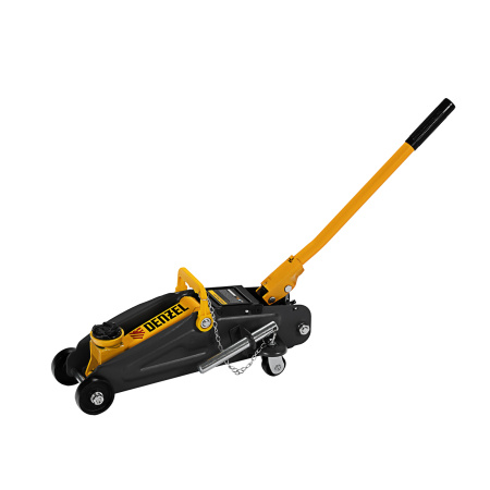 Домкрат гидравлический подкатной с фиксатором, 2 т, 130-330 мм Denzel цена