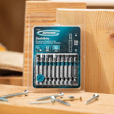 Бита HEX 5х50мм, сталь S2, шестигр., 10 шт. Gross