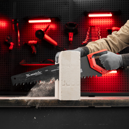 Ножовка по пенобетону, 500 мм, защитное покрытие, твердосплавные напайки на зубья, двухкомпонентная рукоятка Matrix цена