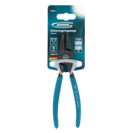 Съемник, 165 мм, для внутренних стопорных колец (19-60 мм) изогнутые губки (сжим) Gross