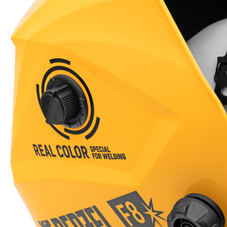 Щиток защитный лицевой (маска сварщика) F8, см. окно 100х50, Real Color, DIN4/5-8/9-13// Denzel цена