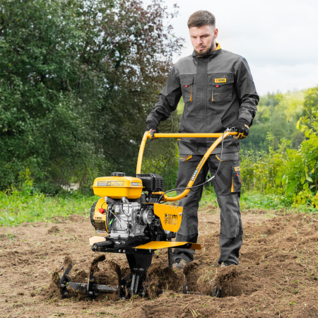 Мотоблок DPT-370S, 7 л.с., ремен.сцеп, фрез 3х4, ШОМ, передачи 3В/1Н Denzel