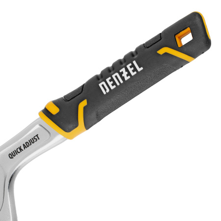 Ключ разводной, 200 мм (раскрытие до 33 мм), CrV, с быстрым сбросом, кованый, TPR рукоятка Denzel