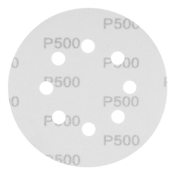 Круг абразивный на ворсовой подложке под "липучку", перфорированный, P 500, 125 мм, 5 шт Matrix