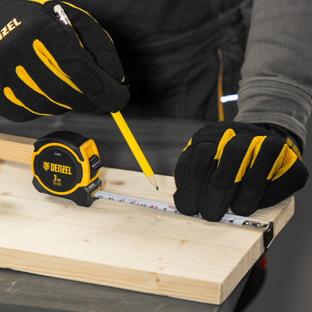 Рулетка 3м х 16мм, двухкомп. корпус, магнитный обрезиненный зацеп Denzel цена