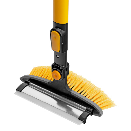Щетка-сметка со скребком, телескоп, поворотная голова, водосгон 950-1320 мм Denzel цена