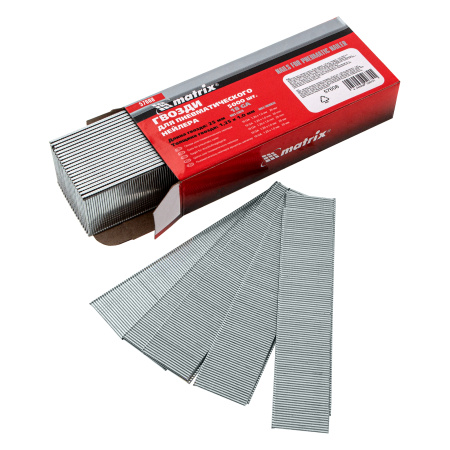 Гвозди для пневматического нейлера, длина 25 мм, ширина 1.25 мм, толщина 1 мм, 5000 шт Matrix цена