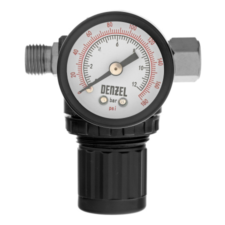 Регулятор давления с манометром R1500, 12 бар, 1/4" Denzel цена