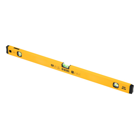 Уровень алюминиевый, магнит, фрезерованный, 3 глазка (1 зеркал.) 0,5 мм/м, 800 мм Denzel цена