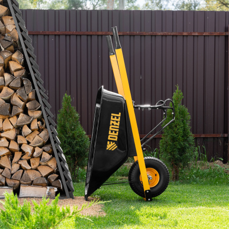 Тачка строительная, усиленная, объем 140 л, 230 кг, колесо 15х6.00-6 Denzel цена