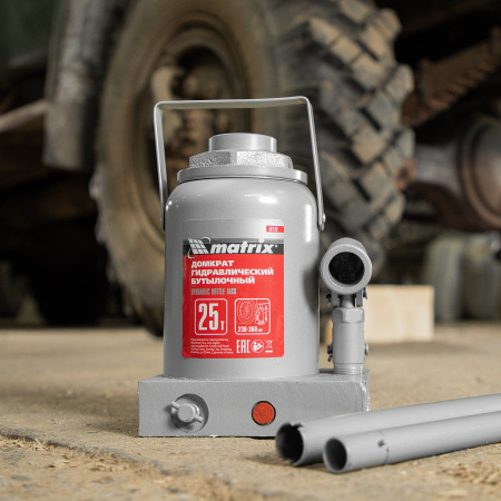 Домкрат гидравлический бутылочный, 25 т, высота подъема 230-360 мм Matrix цена