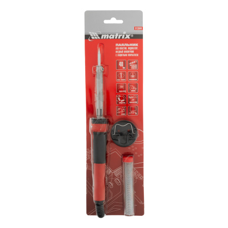 Паяльник, пластик ABS, класс защиты 1, индикатор, медный наконечник с долговечным покрытием, 220 В, 40 W Matrix цена