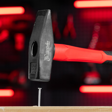 Молоток слесарный optimal, 800 г, фибергласовая обрезиненная рукоятка, квадратный боек Matrix