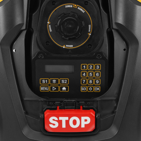 Робот-газонокосилка Grass Master 1000  1000м², 3Ач, 28V, LCD дисплей, Wi-Fi Denzel цена