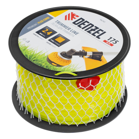 Леска для триммера квадрат, 2,4мм х 175м, на DIN катушке FLEX CORD Denzel цена