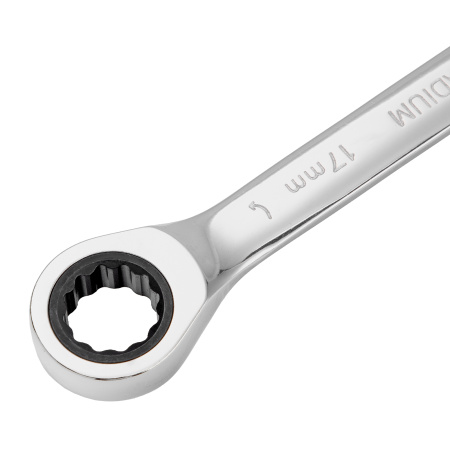 Ключ комбинированный, с трещеткой, 17 мм Denzel