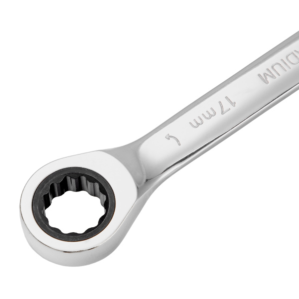 Ключ комбинированный, с трещеткой, 17 мм Denzel