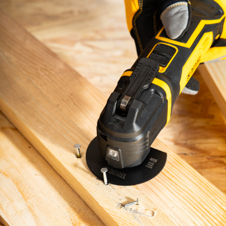 Насадка для МФИ отрезная полукруг, HSS, по металлу и дереву, 80 мм х 1,2 мм, мелкий зуб Denzel