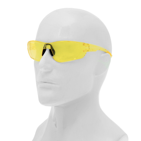 Очки защитные открытые, поликарбонатные, желтая линза Denzel цена