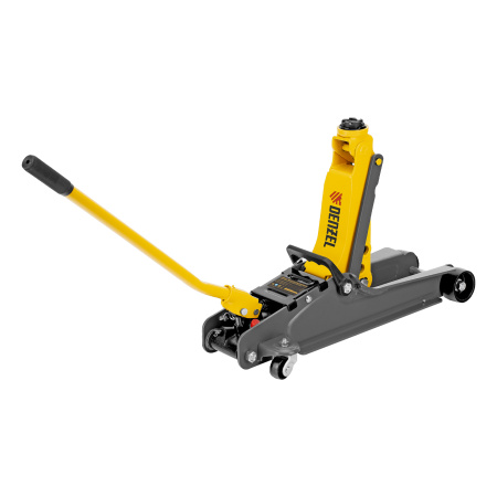 Домкрат гидравлический подкатной с фиксатором, 2,5 т, 85-385 мм Denzel цена