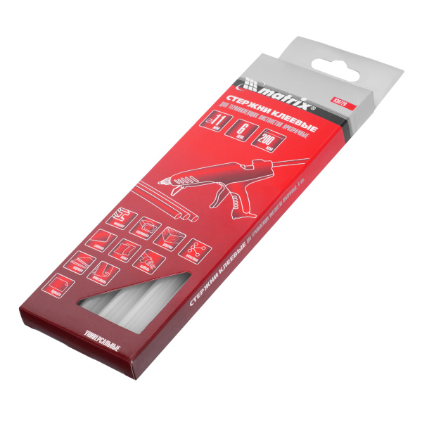 Стержни клеевые, прозрачные, 11 х 200 мм, в упаковке 6 шт Matrix цена