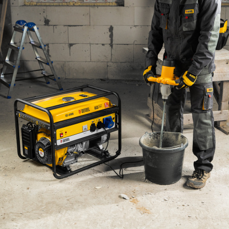 Генератор бензиновый GE 6900, 5.5 кВт, 220 В/50 Гц, 25 л, ручной старт Denzel