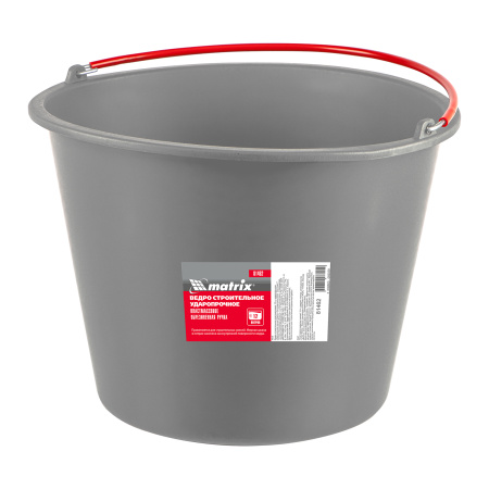 Ведро строительное пластмассовое 12 л, ударопрочное, обрезиненная ручка Matrix цена