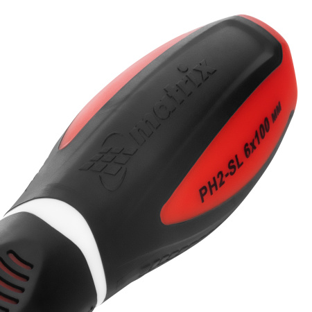 Отвертка комбинированная, SL6/PH2, CrV, двухкомпонентная рукоятка Matrix