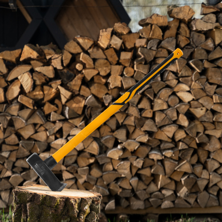 Колун-кувалда 4000 г, кованая, фибергласовая  рукоятка c TPR покрытием, 880 мм Denzel цена