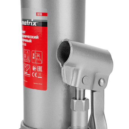 Домкрат гидравлический бутылочный, 8 т, h подъема 230-457 мм Matrix цена