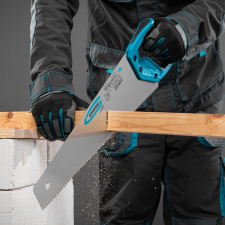 Ножовка по дереву "Piranha", 450 мм, 7-8 TPI, зуб-3D, каленый зуб, двухкомпонентная рукоятка Gross цена