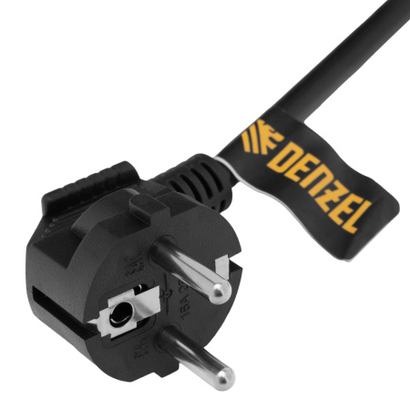 Шнур сетевой Energy Series, ПВС, 3 м, 3 x 1,5 мм, с неразборной вилкой, черный, Denzel цена