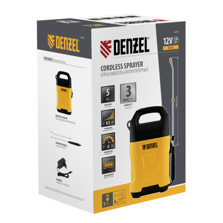 Опрыскиватель аккумуляторный D-5LI, 5 л, Li-Ion акк., 12 В, 2 Ач Denzel цена