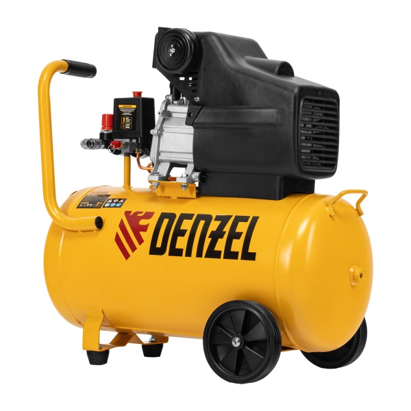 Компрессор воздушный, прямой привод DC1500/50, 1.5 кВт, 50 литров, 220 л/мин Denzel