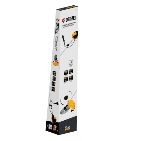 Триммер бензиновый DTL-43, 43 см3, неразъемная штанга, состоит из 2 частей Denzel цена
