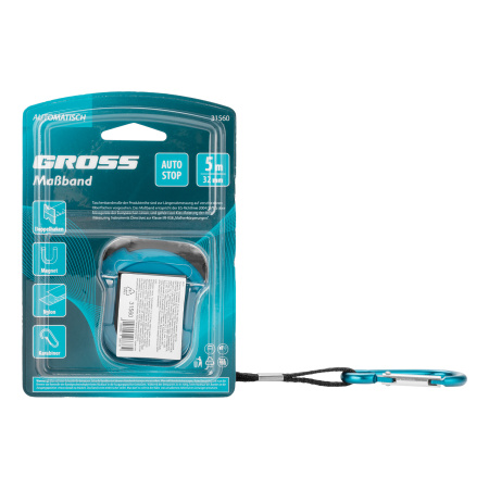 Рулетка "Automatisch", 5 м х 32 мм, нейлон, магнит, двустор. разметка, антиизлом, автоcтоп Gross цена