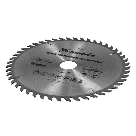 Пильный диск по дереву, 230 х 32 мм, 48 зубьев, кольцо 30/32 Matrix Professional