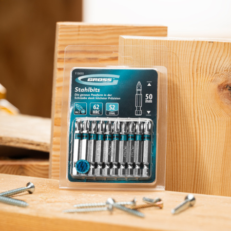 Бита PH2х50мм, сталь S2, шестигр., 10 шт. Gross