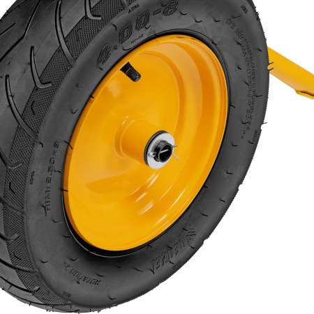 Тачка строительная, усиленная, объем 120 л, 350 кг, двухколесная, колесо 16х4.00-8 Denzel цена