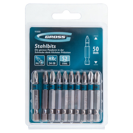 Бита РН2 х 50, сталь S2, 10 шт. Gross
