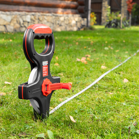 Рулетка геодезическая, 50 м х 12,5 мм, металлическая лента, открытый корпус Matrix цена